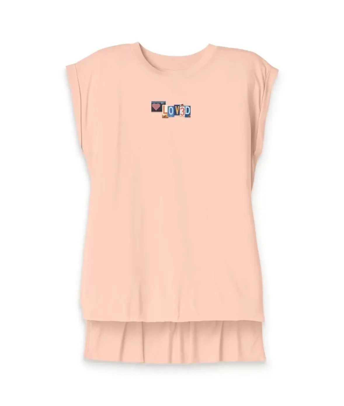 Nayked Apparel Tops>Women'S Ridiculously Soft Flowy Rolled Cuff Muscle Graphic Tee | Loved