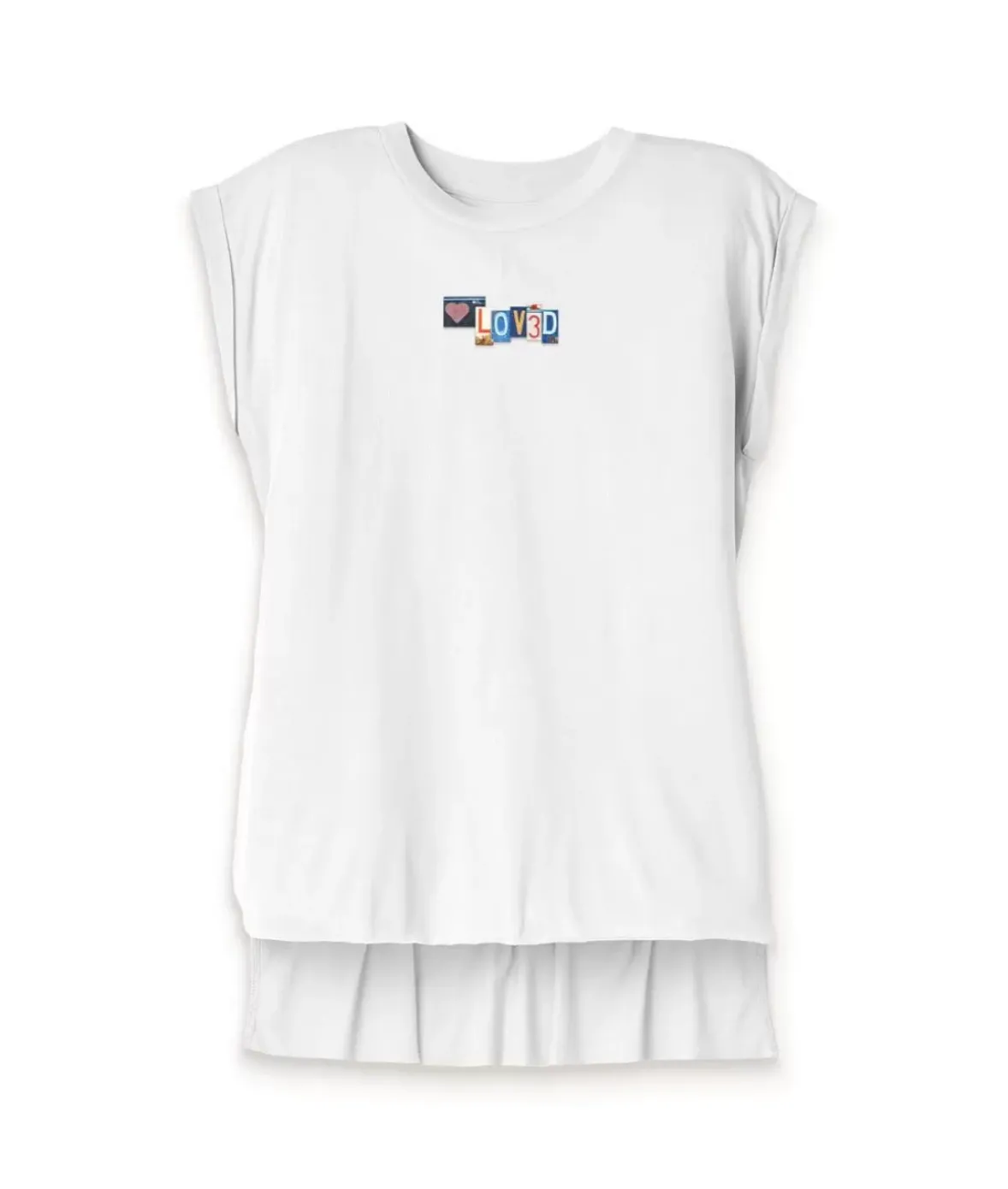 Nayked Apparel Tops>Women'S Ridiculously Soft Flowy Rolled Cuff Muscle Graphic Tee | Loved