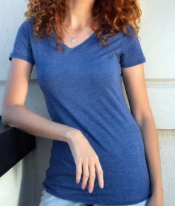 Nayked Apparel T-Shirts>Women'S Ridiculously Soft Vintage Wash V-Neck Short Sleeve T-Shirt