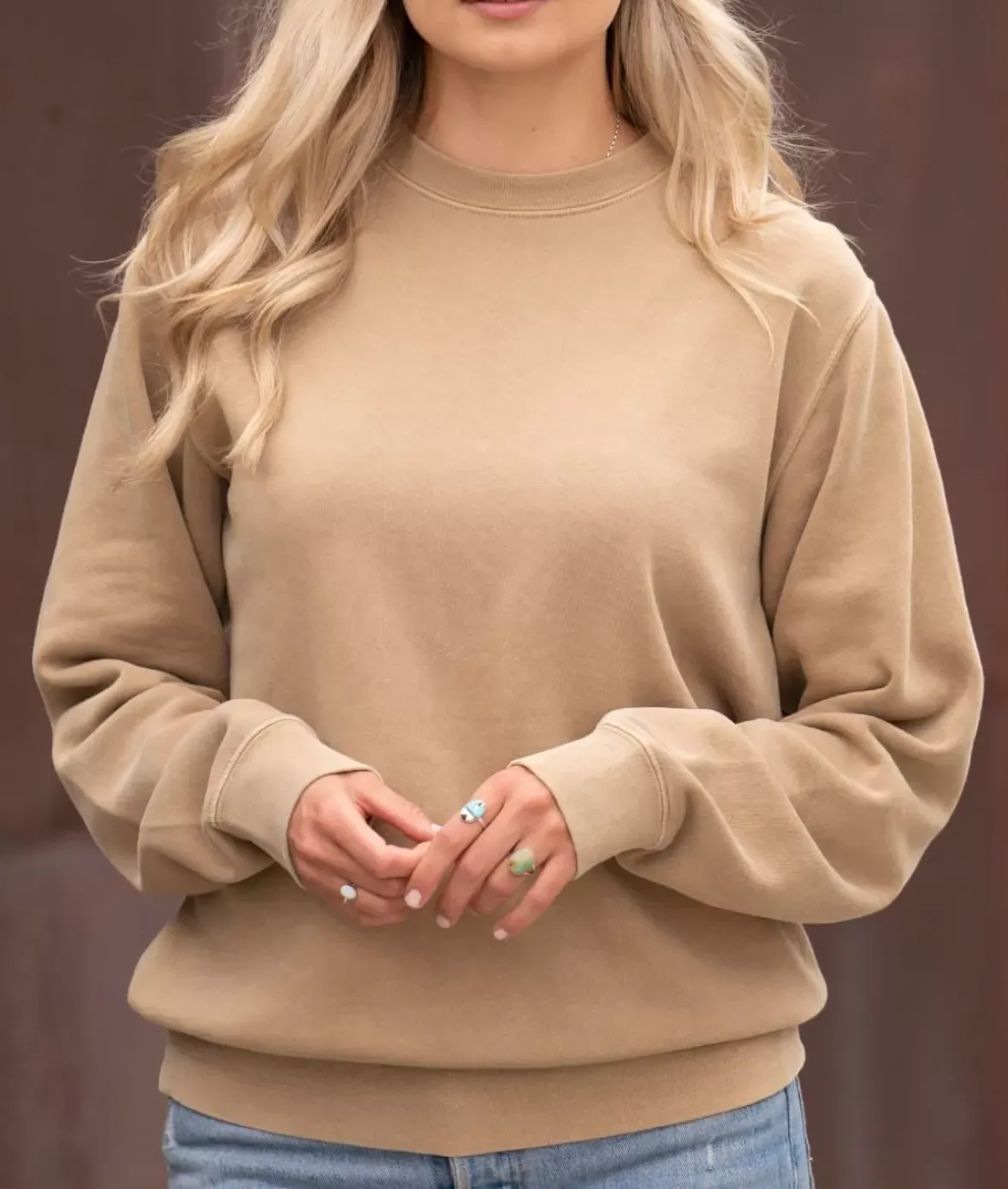 Nayked Apparel Tops>Women'S Ridiculously Soft Oversized Pigment-Dyed Sweatshirt
