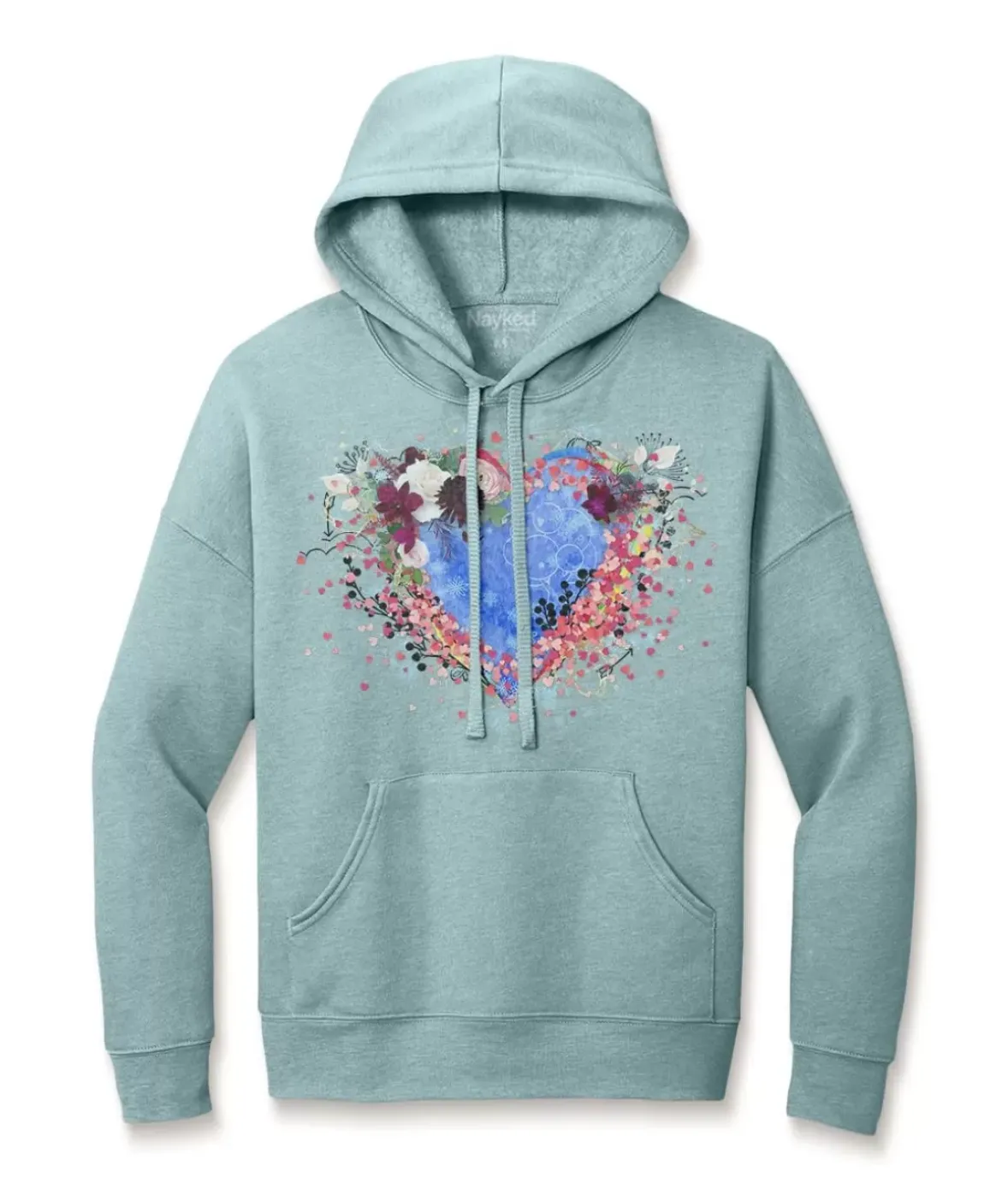 Nayked Apparel Hoodies & Sweatshirts>Women'S Ridiculously Soft Oversized Graphic Fleece Hoodie | Heart Art