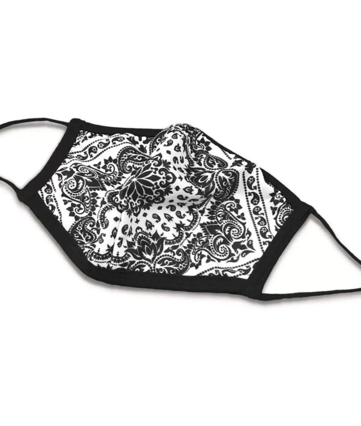 Nayked Apparel Accessories>Women'S Ridiculously Soft Bandana Print 2-Layer Face Mask With Adjustable Ear Loops White