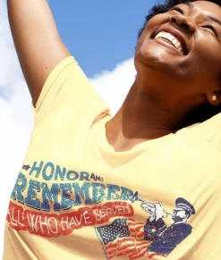 Nayked Apparel Tops>Women'S Ridiculously Soft Lightweight Graphic Tee | Honor & Remember