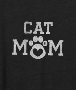 Nayked Apparel Tops>Women'S Ridiculously Soft Vintage Crop Graphic Tee | Cat Mom