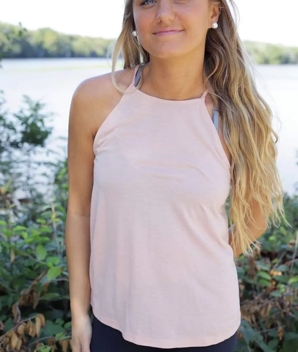 Nayked Apparel Tank Tops>Women'S Ridiculously Soft Lightweight Flowy High Neck Tank Top