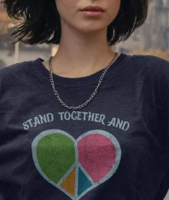 Nayked Apparel T-Shirts>Women'S Ridiculously Soft Oversized Graphic Tee | Stand Together And Love One Another