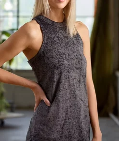 Nayked Apparel Tops>Women'S Ridiculously Soft Burnout High Neck Tank Top