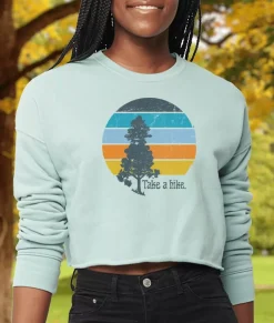 Nayked Apparel Hoodies & Sweatshirts>Women'S Ridiculously Soft Cropped Graphic Pullover Sweatshirt | Take A Hike