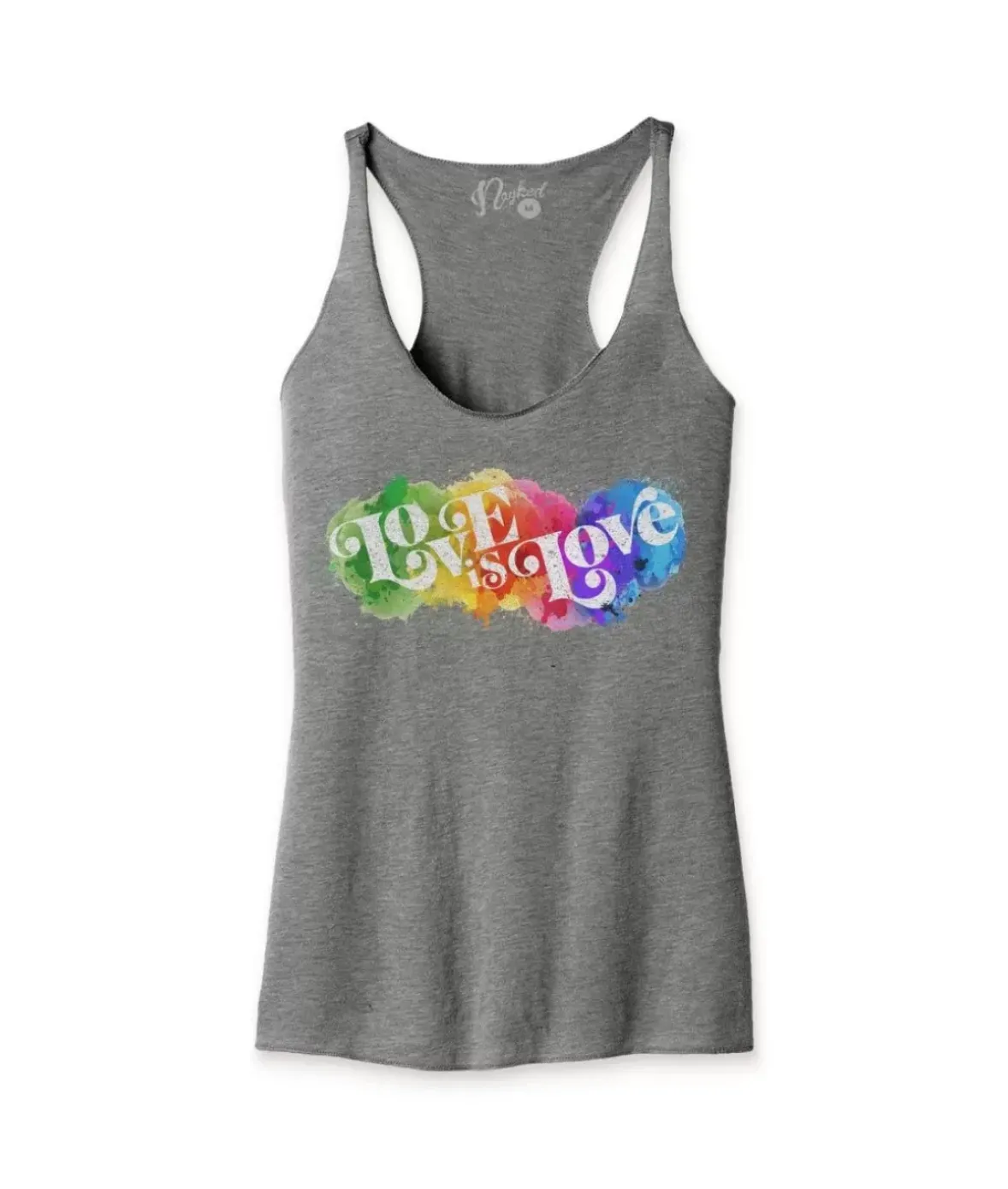 Nayked Apparel T-Shirts>Women'S Ridiculously Soft Lightweight Graphic Racerback Tank | Love Is Love