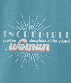 Nayked Apparel Tank Tops>Women'S Ridiculously Soft Flowy Rolled Cuffs Graphic Muscle Tee | Incredible Woman