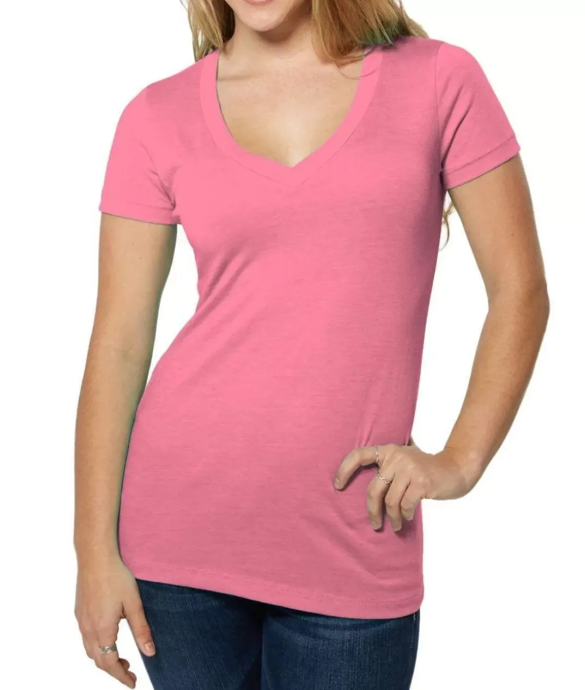Nayked Apparel T-Shirts>Women'S Ridiculously Soft Lightweight V-Neck T-Shirt