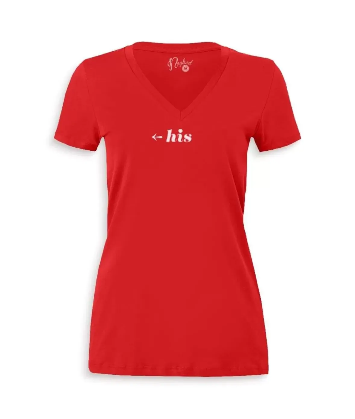 Nayked Apparel T-Shirts>Women'S Ridiculously Soft Deep V Graphic Tee | His Red