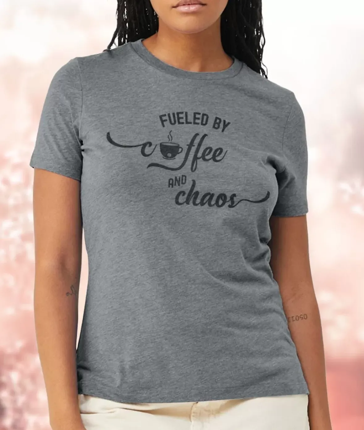 Nayked Apparel T-Shirts>Women'S Ridiculously Soft Midweight Graphic Tee | Fueled By Coffee And Chaos