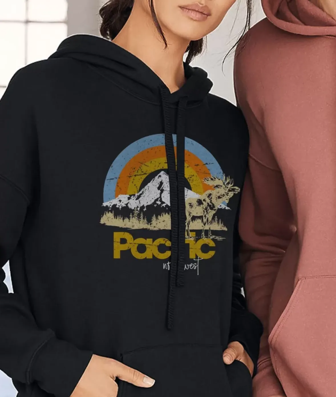 Nayked Apparel Hoodies & Sweatshirts>Women'S Ridiculously Soft Graphic Oversized Pullover Sweatshirt | Pacific Northwest