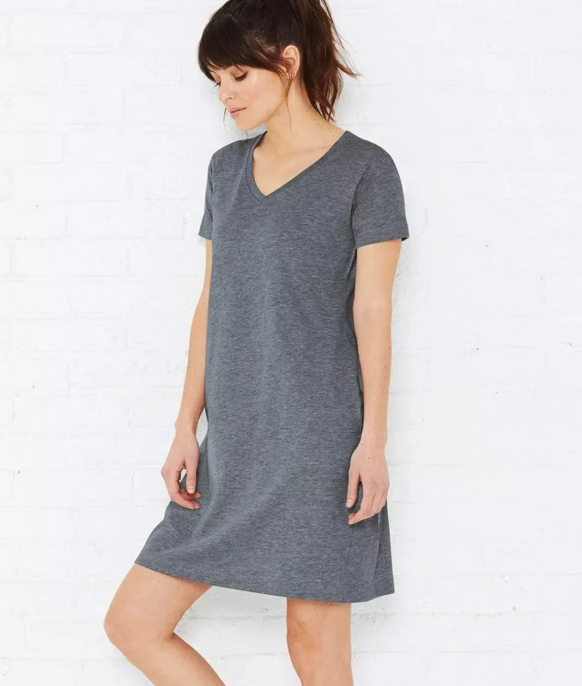 Nayked Apparel T-Shirts>Women'S Ridiculously Soft V-Neck T-Shirt Dress