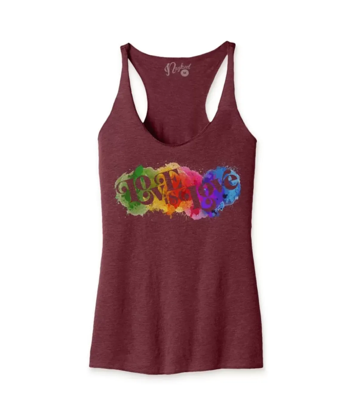 Nayked Apparel Tops>Women'S Ridiculously Soft Lightweight Graphic Racerback Tank | Love Is Love