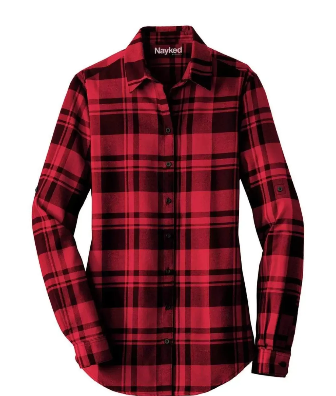 Nayked Apparel Tops>Women'S Ridiculously Soft Plaid Flannel Tunic Shirt