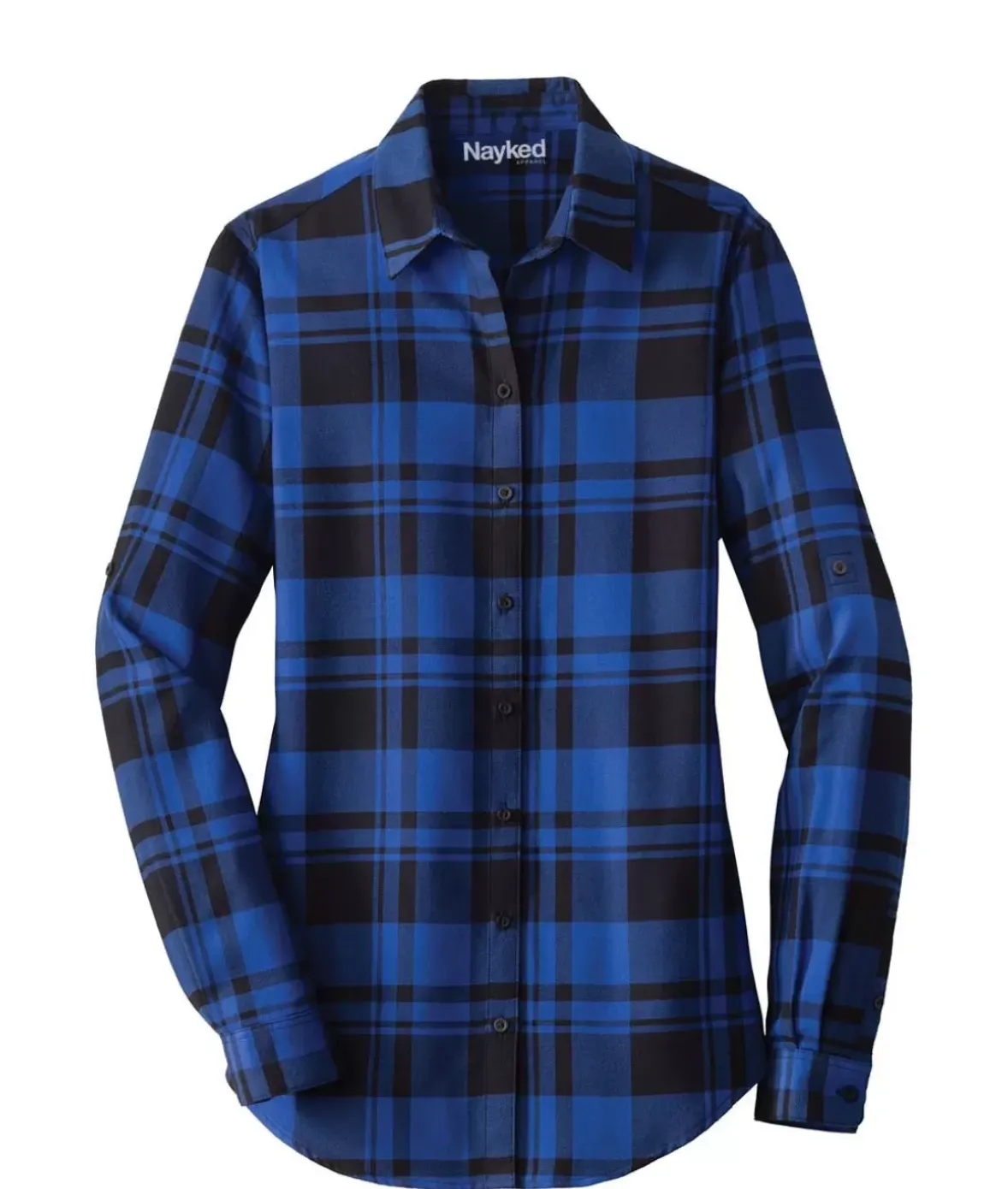 Nayked Apparel Tops>Women'S Ridiculously Soft Plaid Flannel Tunic Shirt