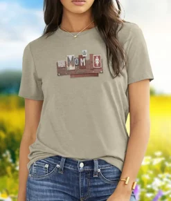 Nayked Apparel T-Shirts>Women'S Ridiculously Soft Midweight Graphic Tee | License Plate Art: Mom