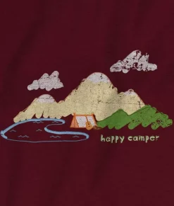 Nayked Apparel T-Shirts>Women'S Ridiculously Soft 100% Cotton Graphic Tee | Happy Camper