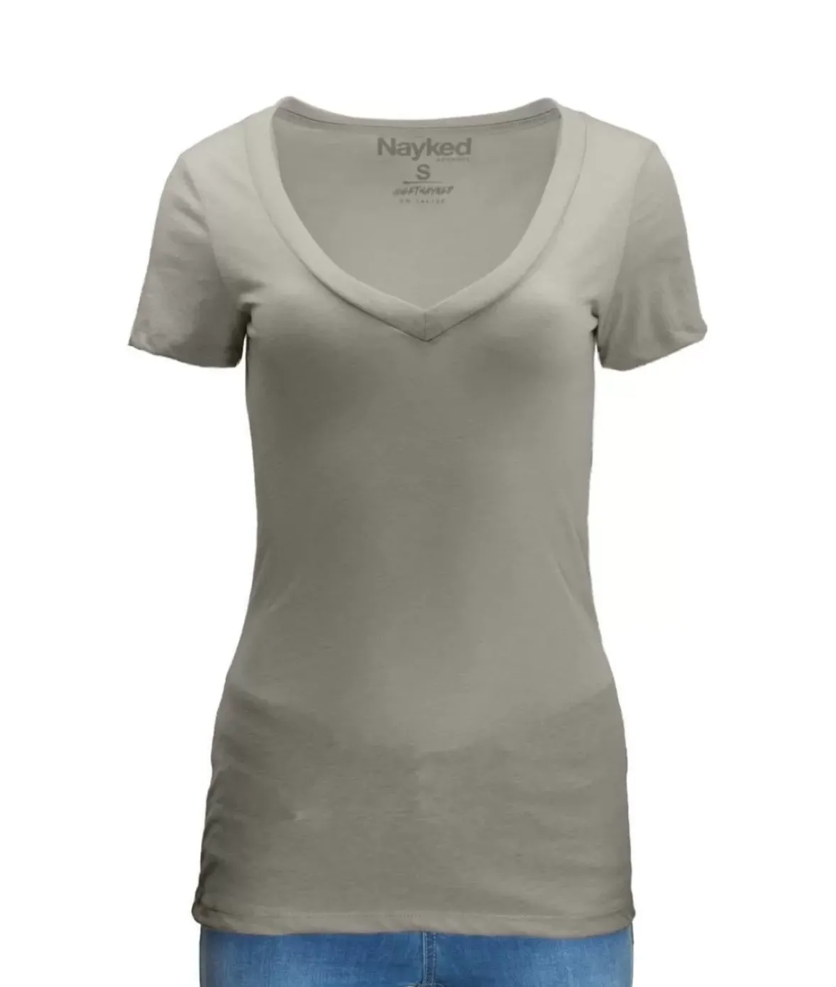 Nayked Apparel Tops>Women'S Ridiculously Soft Midweight V-Neck T-Shirt