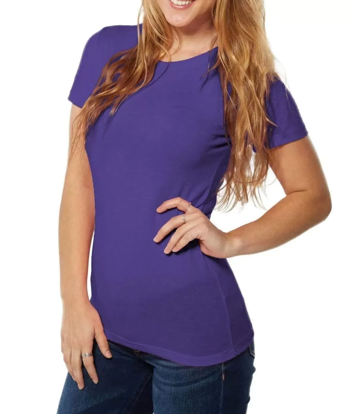 Nayked Apparel T-Shirts>Women'S Ridiculously Soft Lightweight Crew Neck T-Shirt