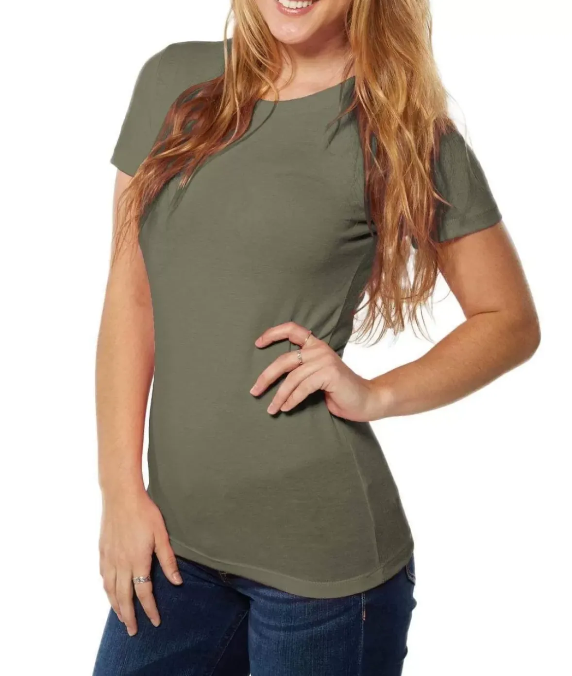 Nayked Apparel T-Shirts>Women'S Ridiculously Soft Lightweight Crew Neck T-Shirt
