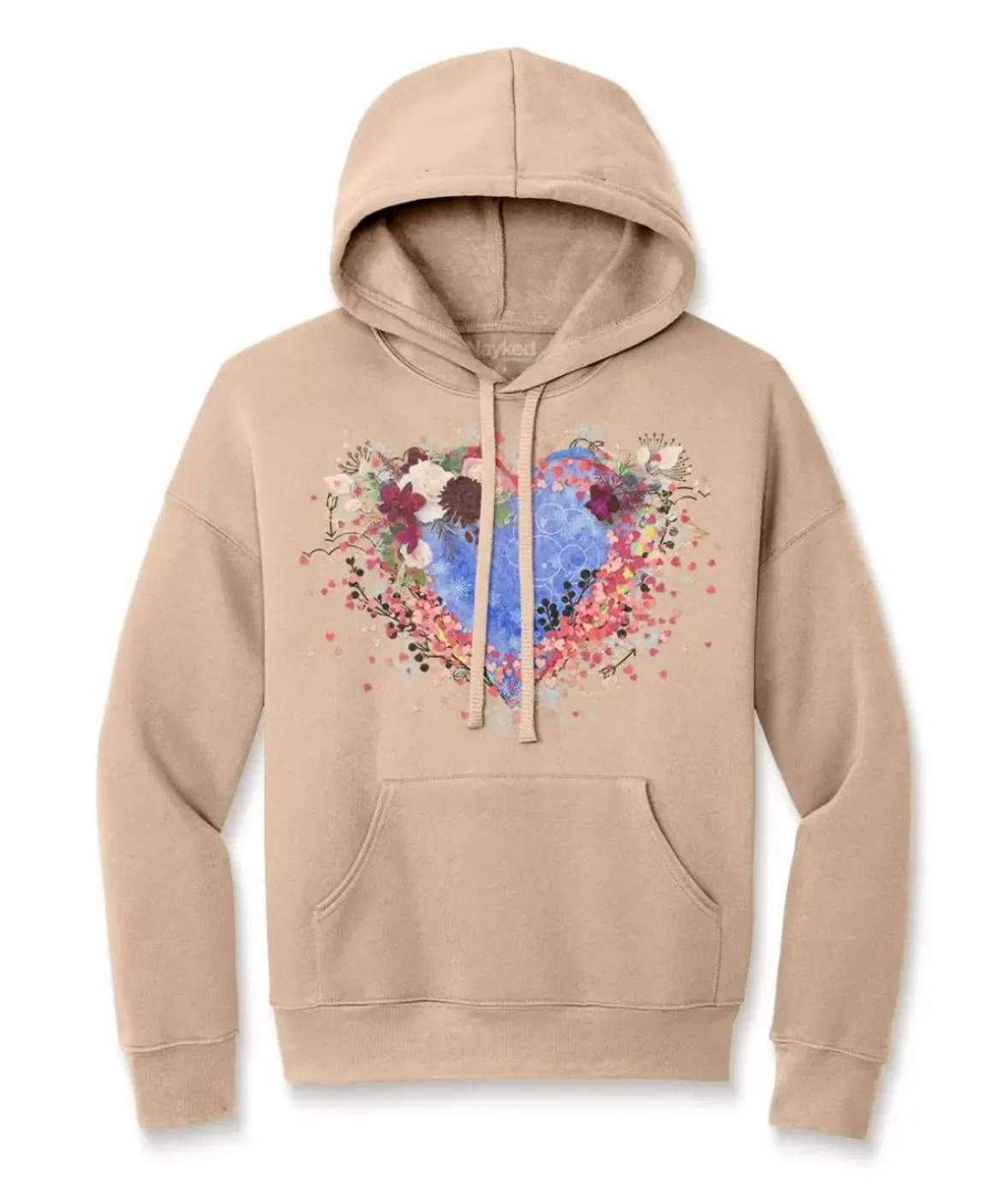 Nayked Apparel Tops>Women'S Ridiculously Soft Oversized Graphic Fleece Hoodie | Heart Art