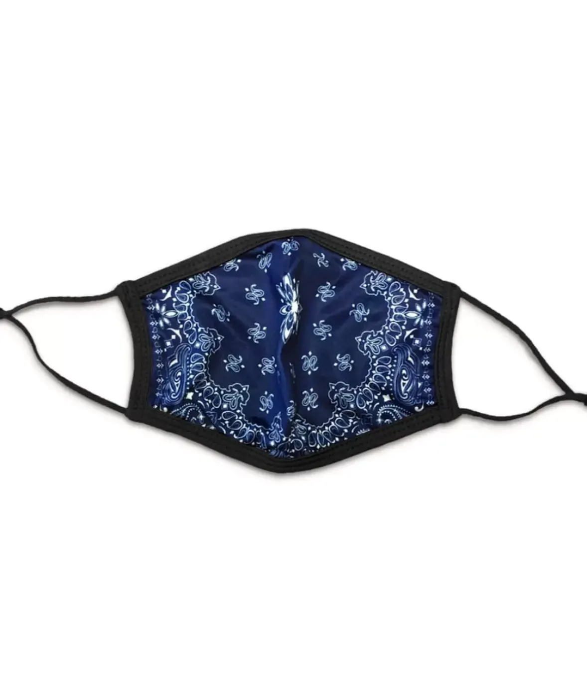 Nayked Apparel Accessories>Women'S Ridiculously Soft Bandana Print 2-Layer Face Mask With Adjustable Ear Loops Navy