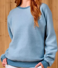 Nayked Apparel Tops>Women'S Ridiculously Soft Inside Out Crew Neck Pullover Sweatshirt