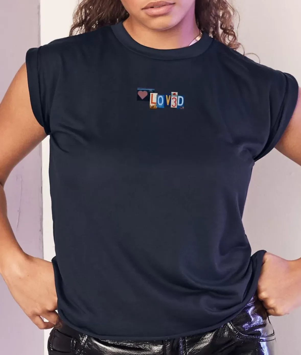 Nayked Apparel T-Shirts>Women'S Ridiculously Soft Flowy Rolled Cuff Muscle Graphic Tee | Loved