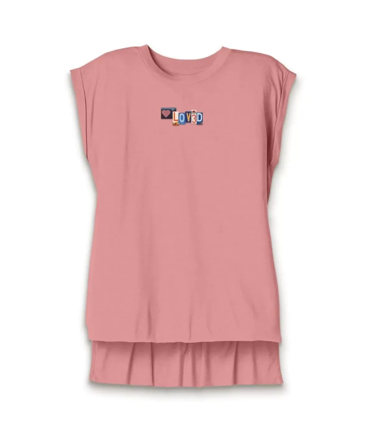 Nayked Apparel T-Shirts>Women'S Ridiculously Soft Flowy Rolled Cuff Muscle Graphic Tee | Loved