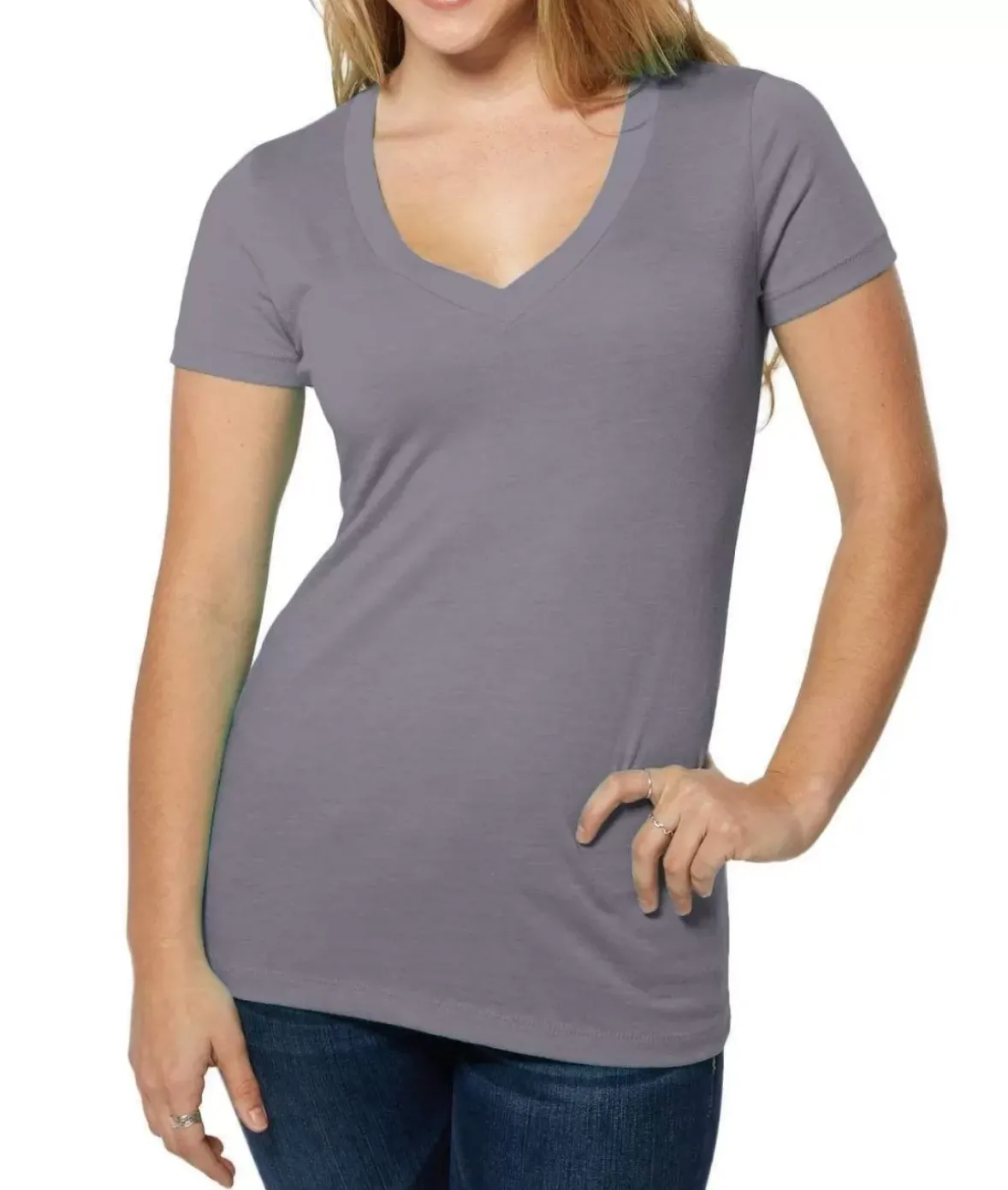 Nayked Apparel Tops>Women'S Ridiculously Soft Lightweight V-Neck T-Shirt