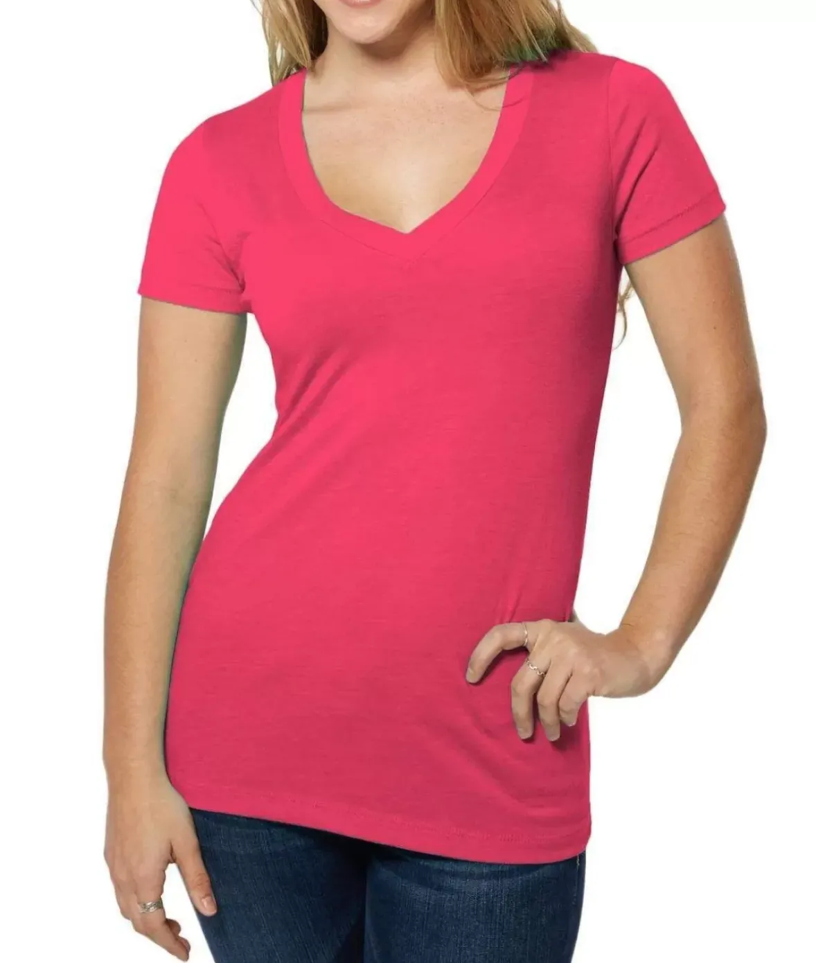 Nayked Apparel Tops>Women'S Ridiculously Soft Lightweight V-Neck T-Shirt