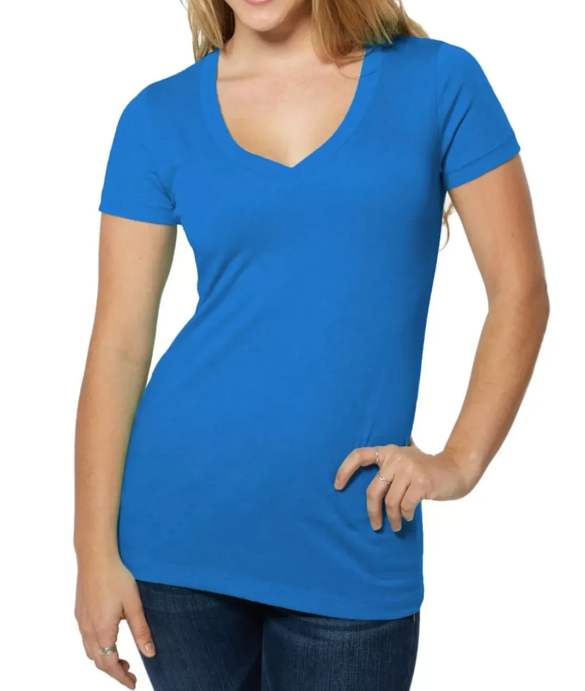 Nayked Apparel Tops>Women'S Ridiculously Soft Lightweight V-Neck T-Shirt