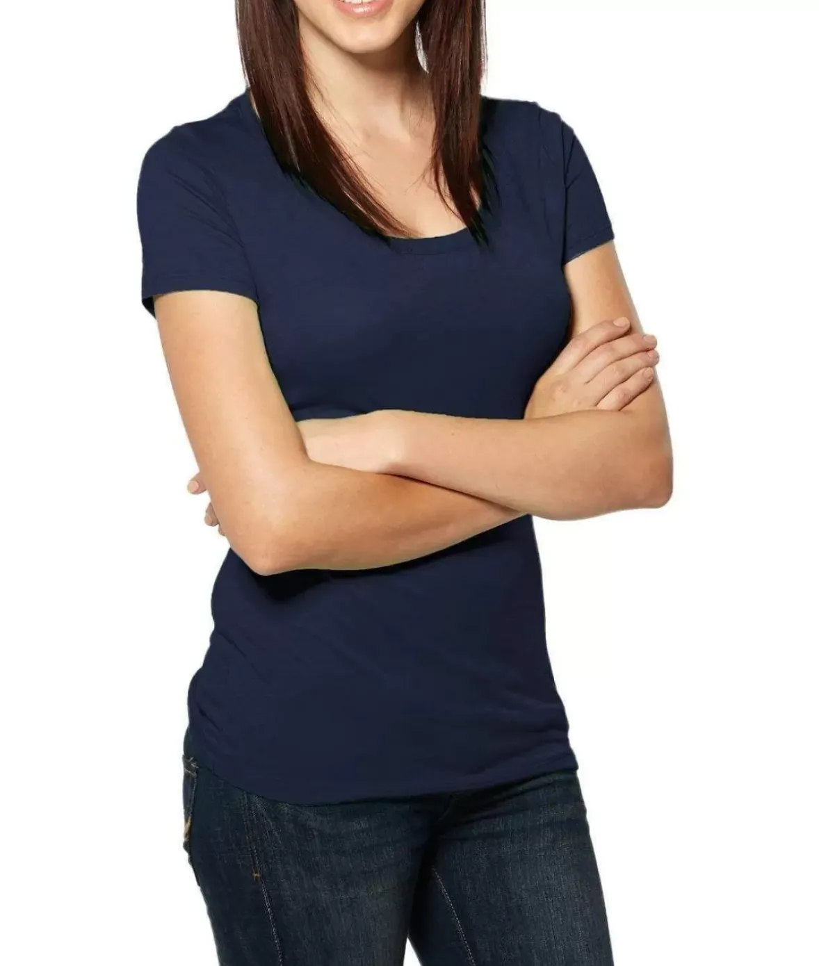 Nayked Apparel T-Shirts>Women'S Ridiculously Soft Lightweight Deep Scoop-Neck T-Shirt