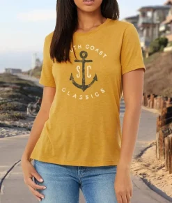 Nayked Apparel Tops>Women'S Ridiculously Soft Lightweight Graphic T-Shirt | Sc Anchor