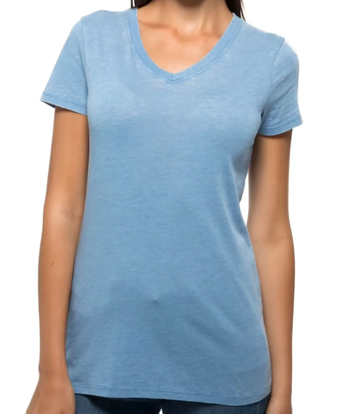 Nayked Apparel Tops>Women'S Ridiculously Soft Vintage Wash V-Neck Short Sleeve T-Shirt