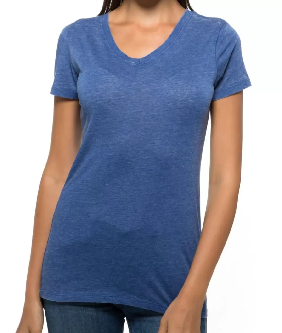 Nayked Apparel Tops>Women'S Ridiculously Soft Vintage Wash V-Neck Short Sleeve T-Shirt