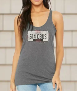 Nayked Apparel T-Shirts>Women'S Ridiculously Soft Lightweight Racerback Graphic Tank | 614 Cbus
