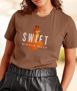 Nayked Apparel T-Shirts>Women'S Ridiculously Soft Relaxed Fit 100% Cotton Graphic T-Shirt | Swift Single Malt