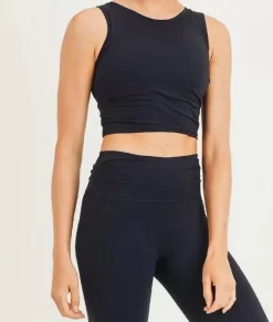 Nayked Apparel Tops>Women'S Ruched Sides Active Cropped Top/Discontinued