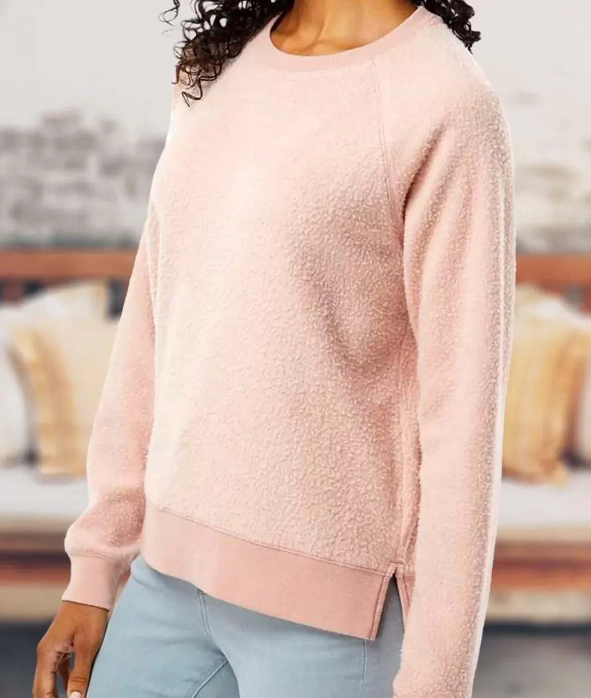 Nayked Apparel Athleisure>Women'S Snuggly Soft Reverse Fleece Sweatshirt