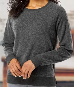 Nayked Apparel Tops>Women'S Snuggly Soft Reverse Fleece Sweatshirt