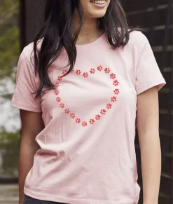 Nayked Apparel T-Shirts>Women'S Soft Go-To Graphic T-Shirt | Trailing Paws Heart