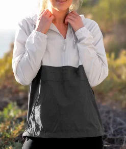Nayked Apparel Hoodies & Sweatshirts>Women'S Soft Lightweight Oversized Half-Zip Pullover Windbreaker Anorak