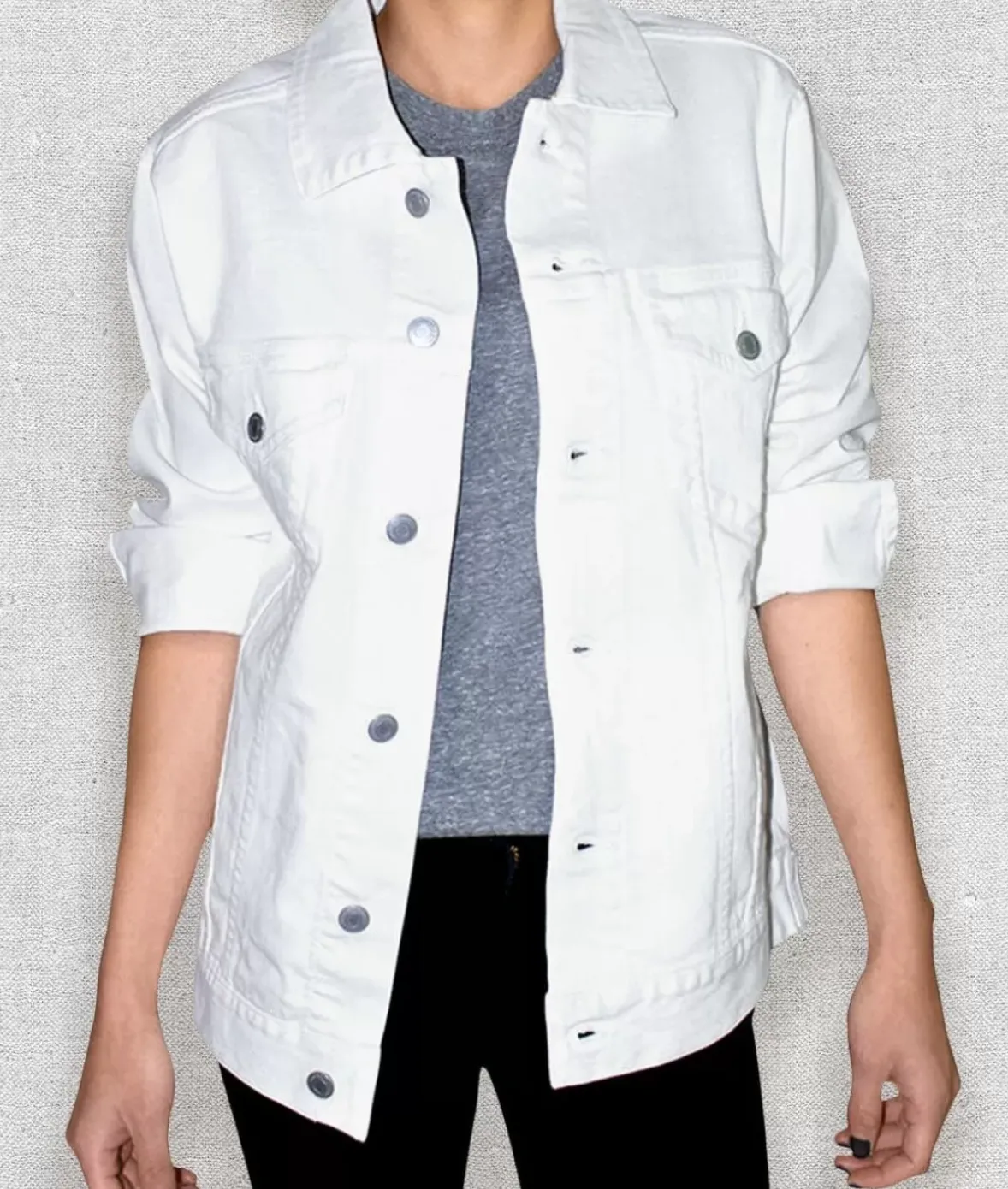 Nayked Apparel Tops>Women'S Soft Oversized Vintage Denim Jacket