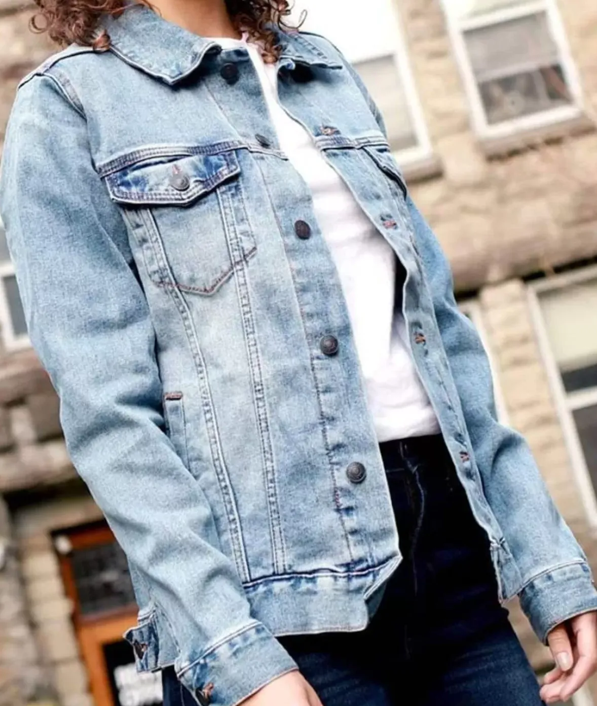Nayked Apparel Cardigans & Sweaters>Women'S Soft Oversized Vintage Denim Jacket