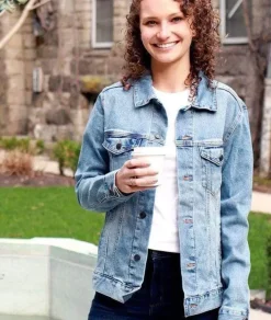 Nayked Apparel Cardigans & Sweaters>Women'S Soft Oversized Vintage Denim Jacket