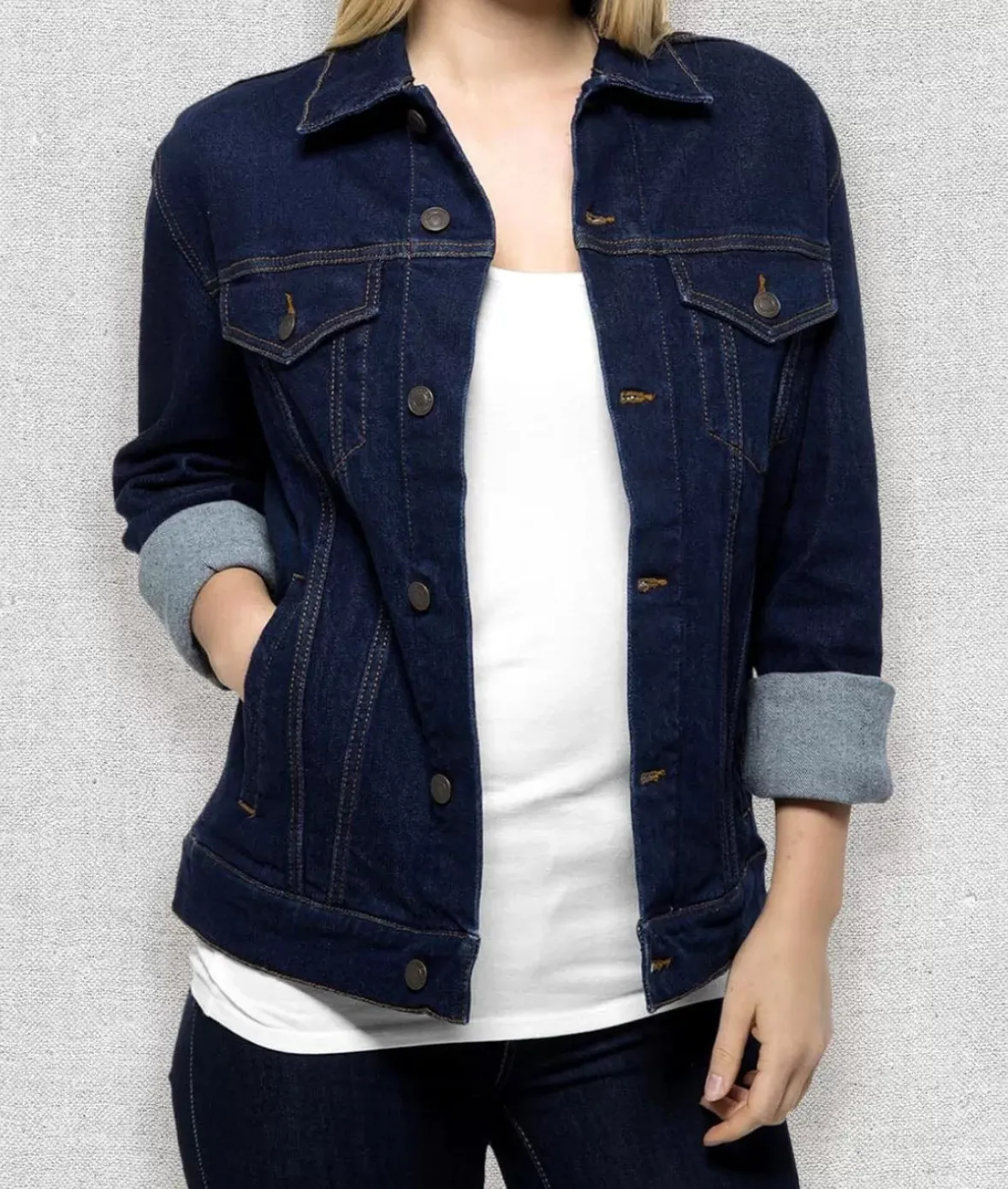 Nayked Apparel Cardigans & Sweaters>Women'S Soft Oversized Vintage Denim Jacket